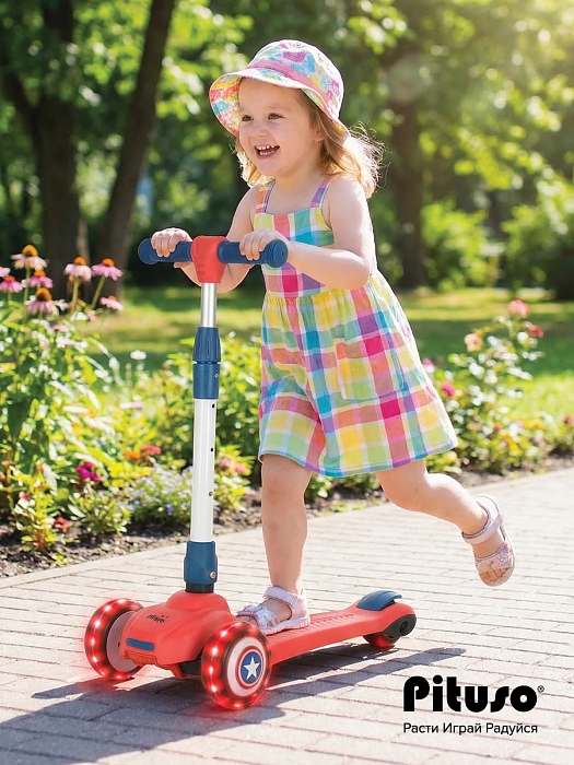 Трехколесный самокат Pituso 3в1 HD-8814B Red/красный (2 места) — фото 6