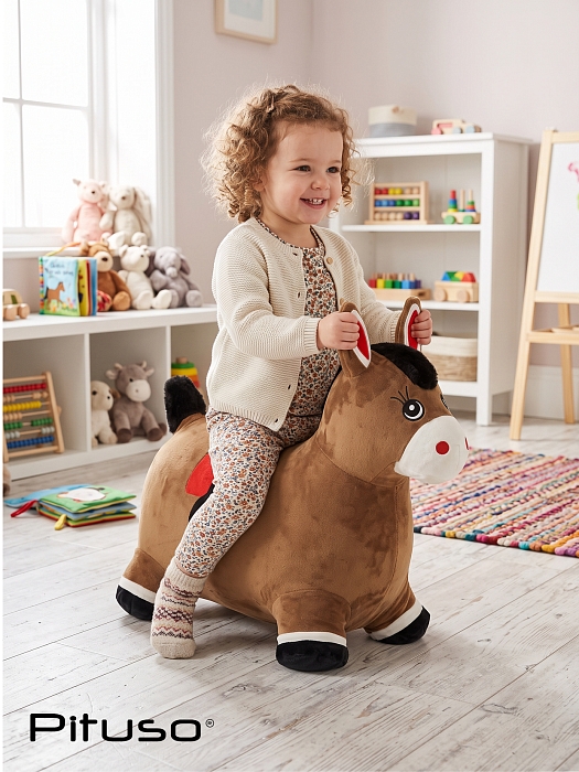 Прыгуны-животные Pituso Лошадка плюшевая Коричневая — фото 10