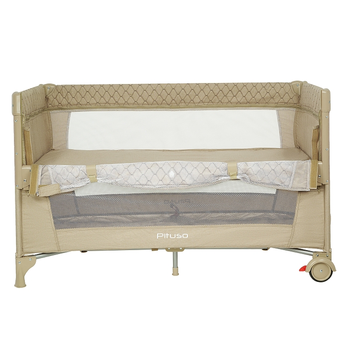 Манеж-кровать Pituso Valencia с опускающимся бортиком Бежевый — фото 5