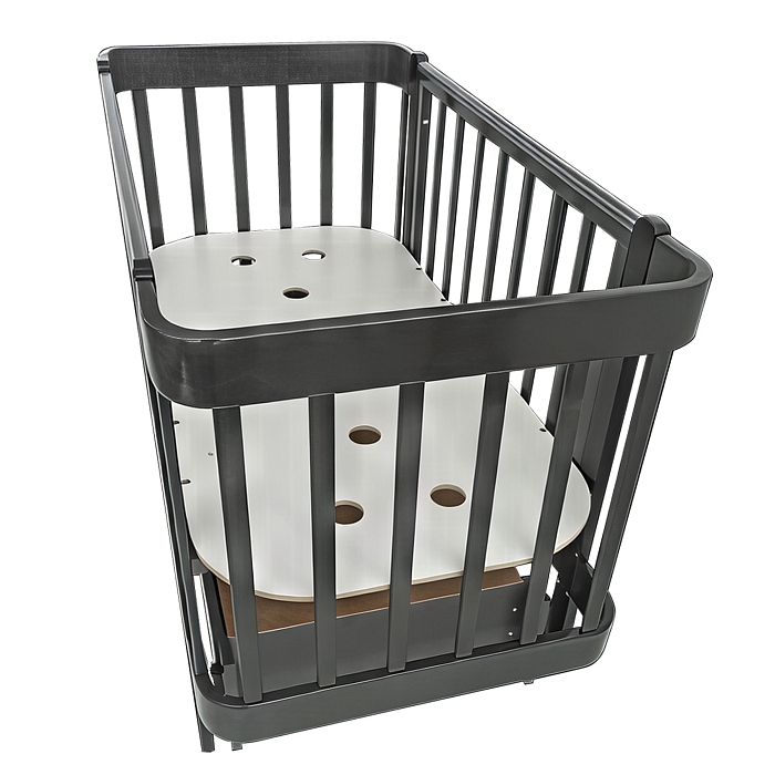 Кровать детская Pituso Olivia маятник/ящик/автостенка/колесо 120х60 см Серый — фото 4