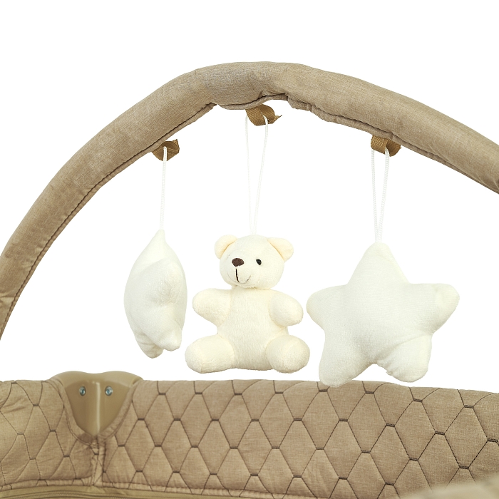 Манеж-кровать Pituso Valencia с опускающимся бортиком Бежевый — фото 14