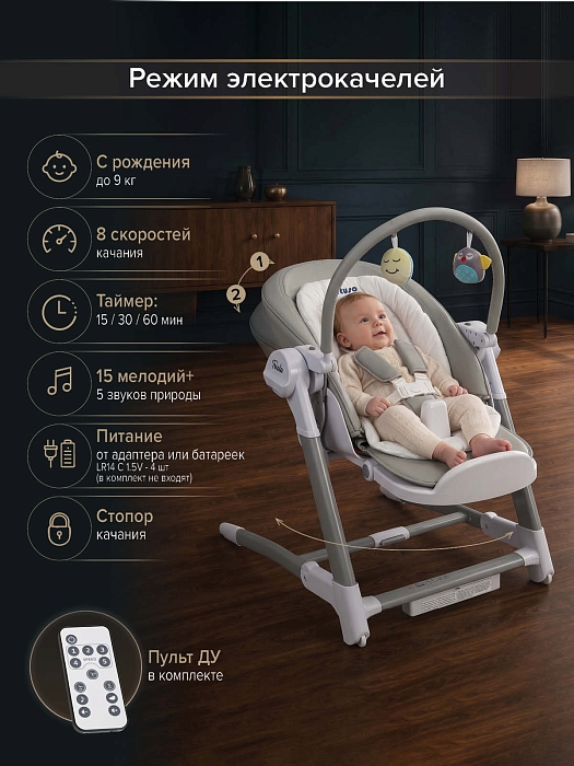 Стульчик для кормления Pituso Triola 3 в 1 Dark grey/Темно-серый — фото 2
