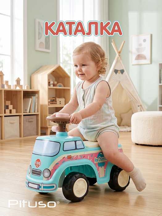 Каталка Pituso Машинка мороженщика голубой — фото 2