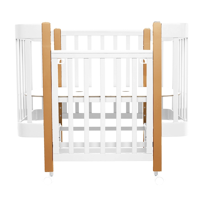 Кровать приставная Pituso Mirelle маятник/автостенка Белый-Бук — фото 7