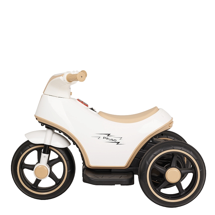 Электромотоцикл Pituso 6V/7Ah с двойным приводом белый — фото 3