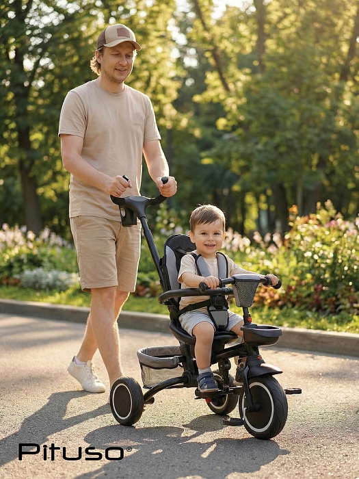 Велосипед трехколесный Pituso Elite Plus 2026 Grey/серый — фото 12