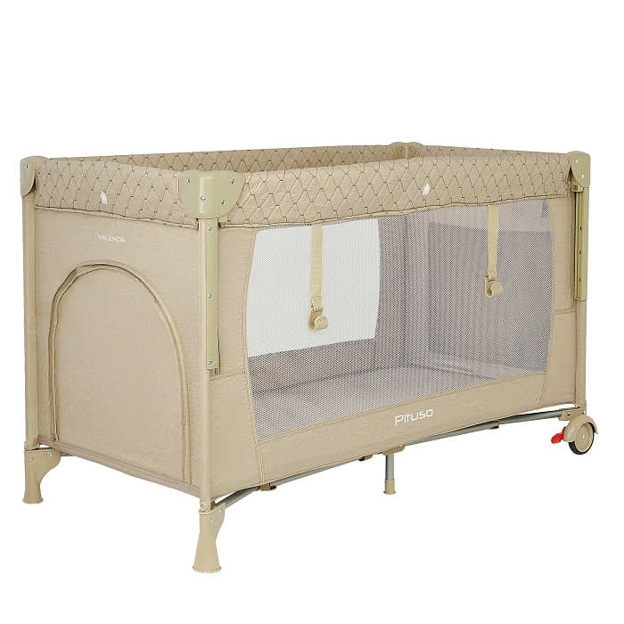 Манеж-кровать Pituso Valencia с опускающимся бортиком Бежевый — фото 6