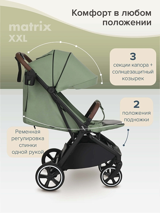 Прогулочная коляска Pituso Matrix (большие колеса) Emerald mood — фото 4
