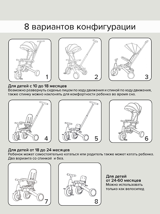 Велосипед трехколесный Pituso Leve Pro 2026 с сумкой Black/Черный (черная рама) — фото 2