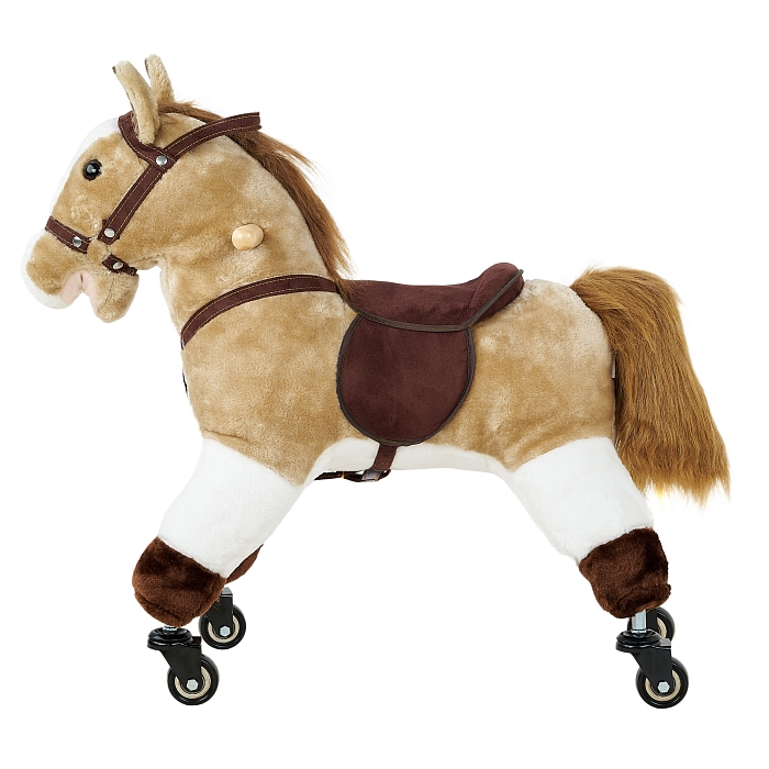 Каталка-лошадка Pituso с резиновыми колесами бежевый — фото 3