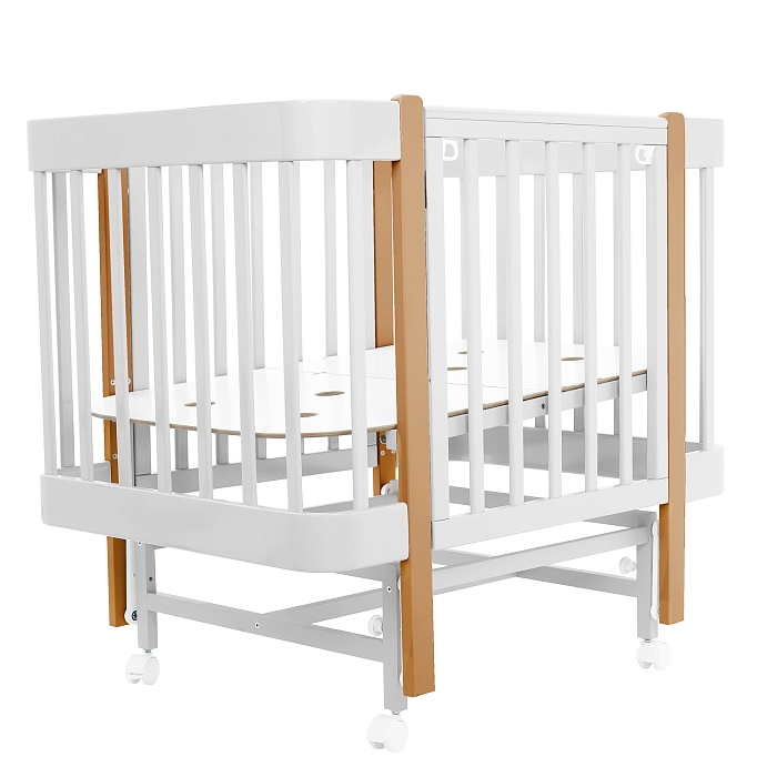 Кровать приставная Pituso Mirelle маятник/автостенка Белый-Бук — фото 8