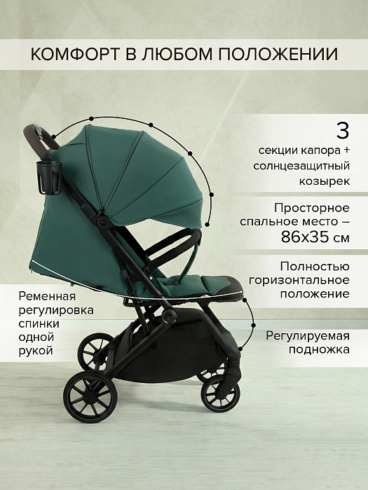 Прогулочная коляска Pituso Ice Emerald Mood — фото 2