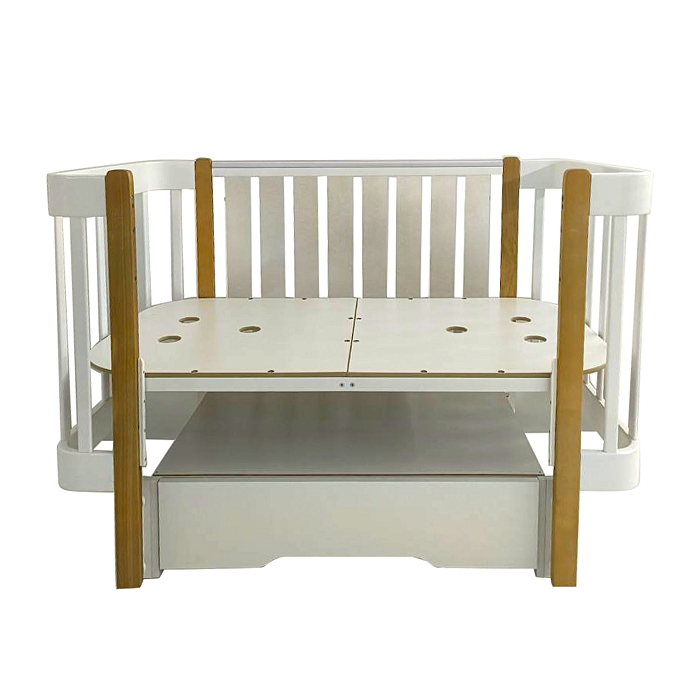 Кровать детская Pituso Olivia маятник/ящик/автостенка/колесо 120х60 см Белый-бук — фото 4