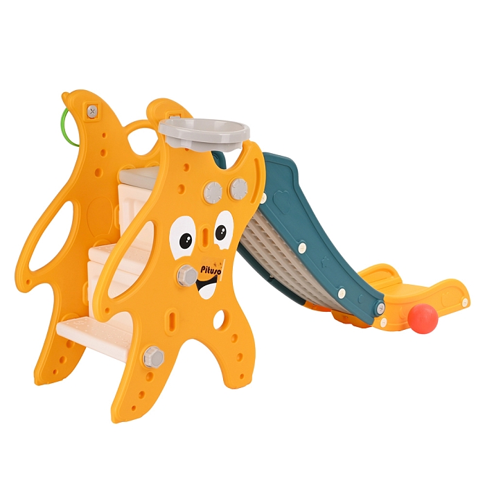 Детская горка Pituso с баскетбольным кольцом Морская звезда Yellow/Желтый — фото 8