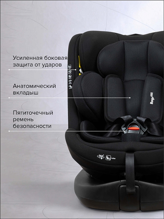 Автокресло группы 0/1/2/3 (0-36 кг) Pituso Roys Lux i-Size Black/черный — фото 4