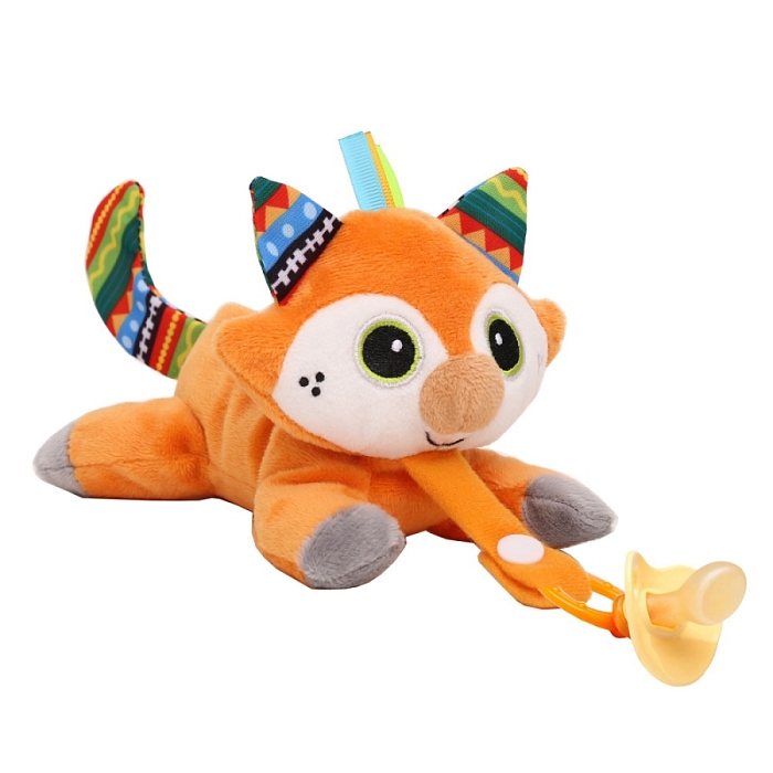 Развивающая игрушка-держатель для соски Biba Toys Лисенок Фрэнк — фото 1