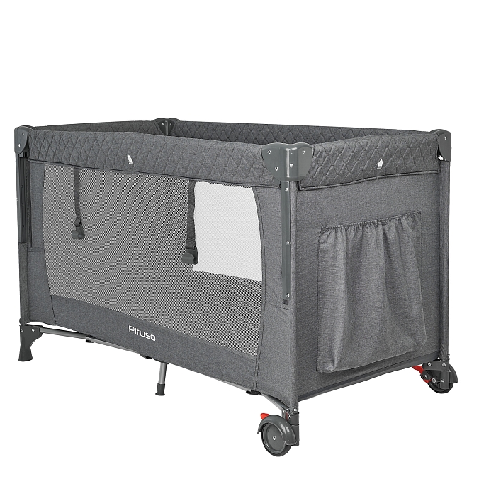 Манеж-кровать Pituso Valencia с опускающимся бортиком Серый — фото 7
