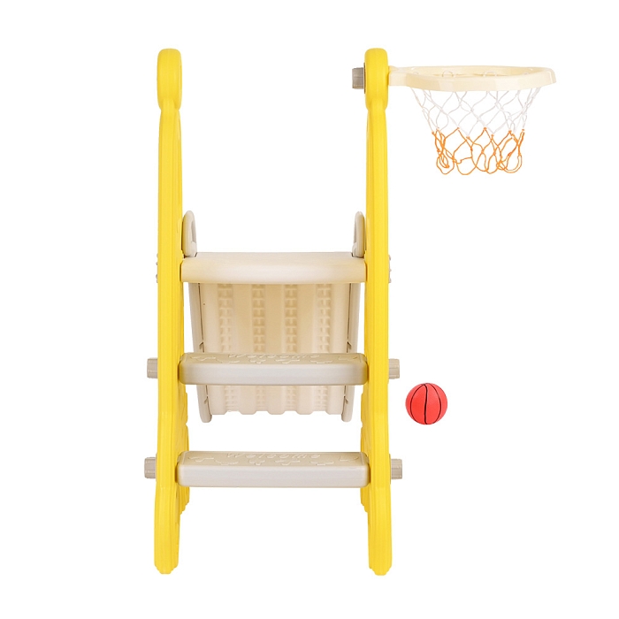 Детская горка Pituso с баскетбольным кольцом Суперкар Yellow/Желтый — фото 5