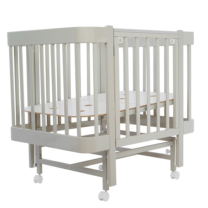 Кровать приставная Pituso Mirelle маятник/автостенка Капучино — фото 9