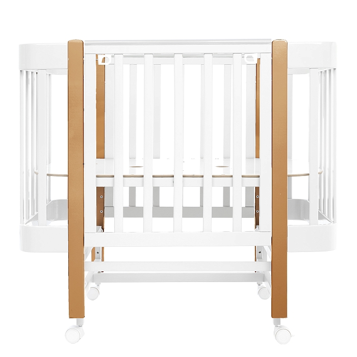 Кровать приставная Pituso Mirelle маятник/автостенка Белый-Бук — фото 6