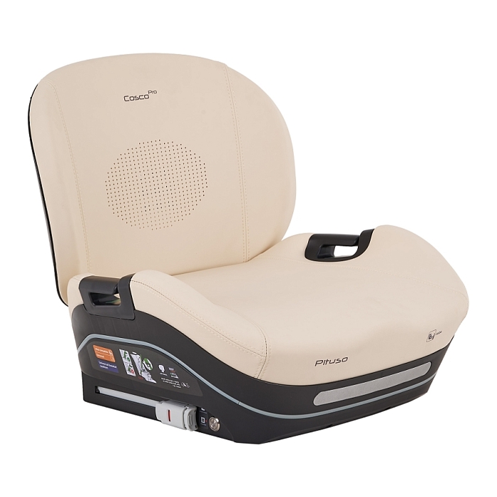 Автокресло группы 2/3 (15-36 кг) Pituso Cosco Pro (i-Size) Beige/Бежевый leather/кожа — фото 1