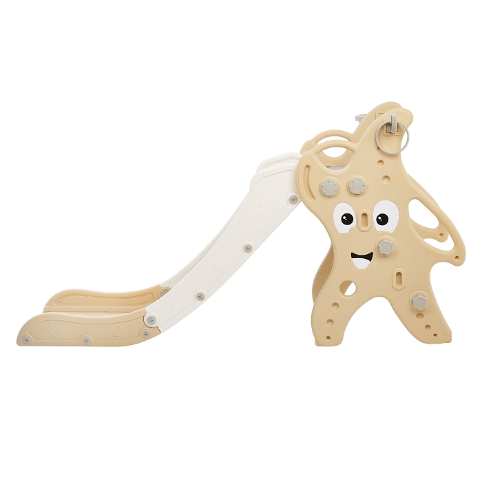 Детская горка Pituso с баскетбольным кольцом Морская звезда Бежевый — фото 5