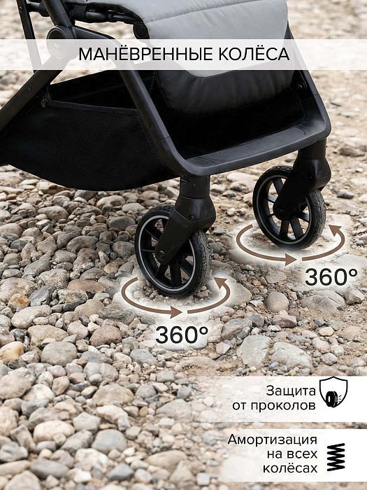 Прогулочная коляска Pituso Ice Grey Taupe — фото 9