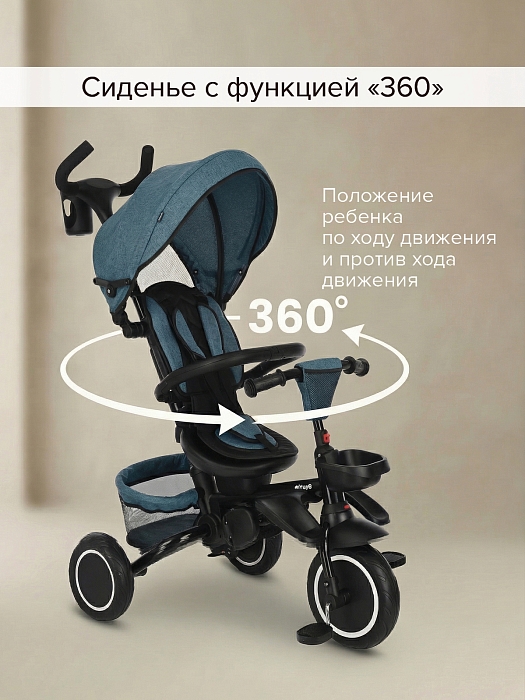 Велосипед трехколесный Pituso Elite Plus 2025 Teal Blue/Сине-зеленый — фото 4
