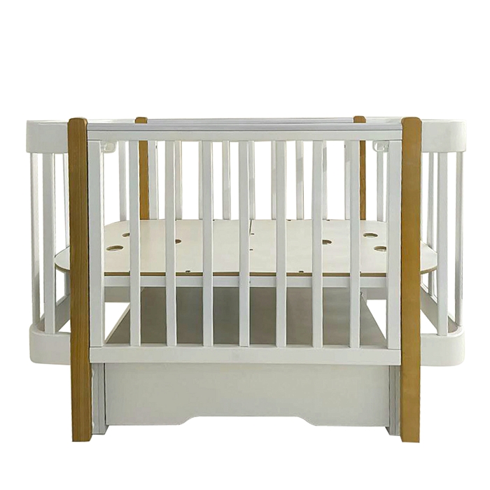 Кровать детская Pituso Olivia маятник/ящик/автостенка/колесо 120х60 см Белый-бук — фото 2