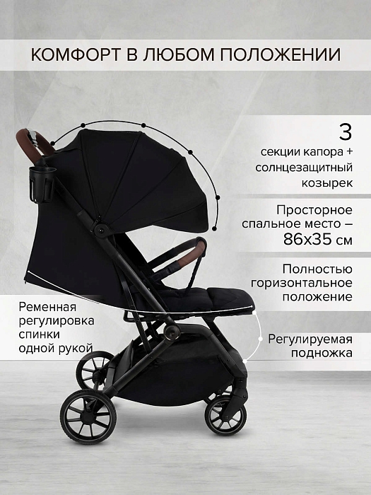 Прогулочная коляска Pituso Ice Black — фото 2