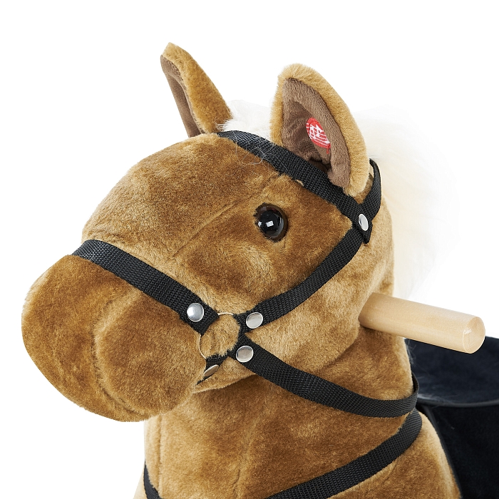 Каталка-лошадка Pituso с резиновыми колесами коричневый — фото 4