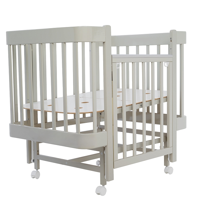 Кровать приставная Pituso Mirelle маятник/автостенка Капучино — фото 10