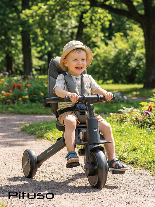 Велосипед трехколесный Pituso Leve Pro 2026 с сумкой Khaki/Хаки(хаки рама) — фото 15