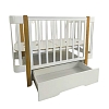 Кровать детская Pituso Olivia маятник/ящик/автостенка/колесо 120х60 см Белый-бук — фото 8