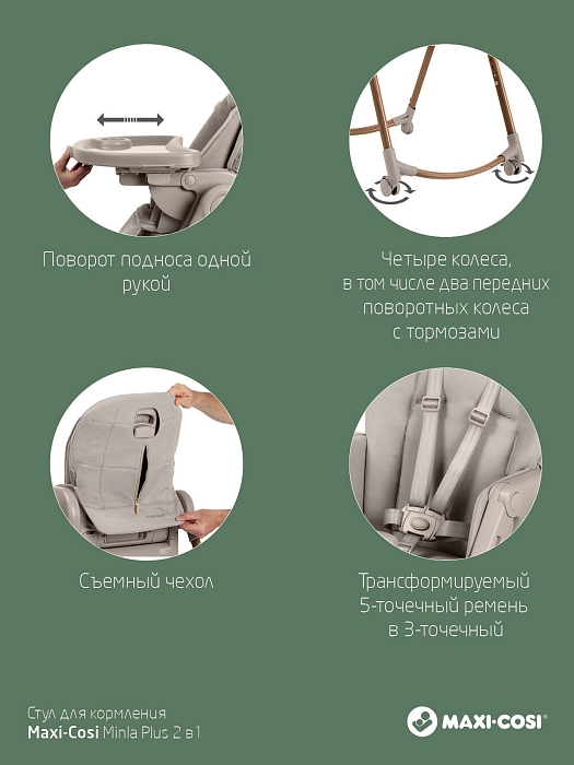 Стул для кормления Maxi-Cosi Minla Plus 2 в 1 Elegance Beige — фото 13