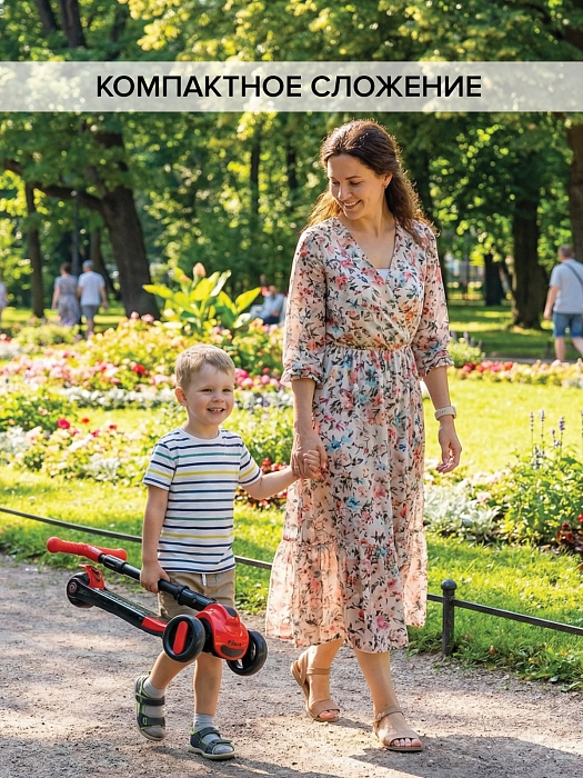 Трехколесный самокат Pituso 2в1 HD-S8 Red/красный — фото 6