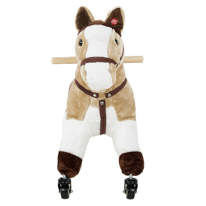 Каталка-лошадка Pituso с резиновыми колесами бежевый — фото 2