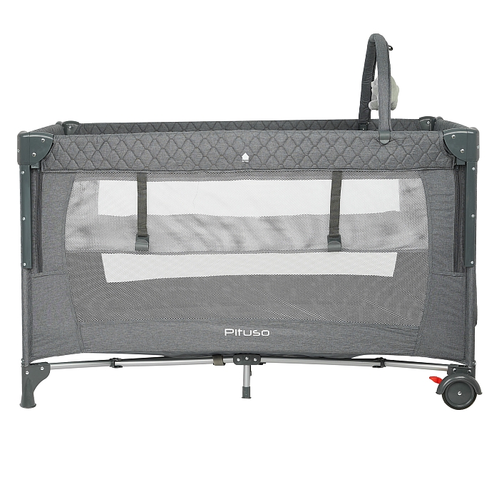 Манеж-кровать Pituso Valencia с опускающимся бортиком Серый — фото 2