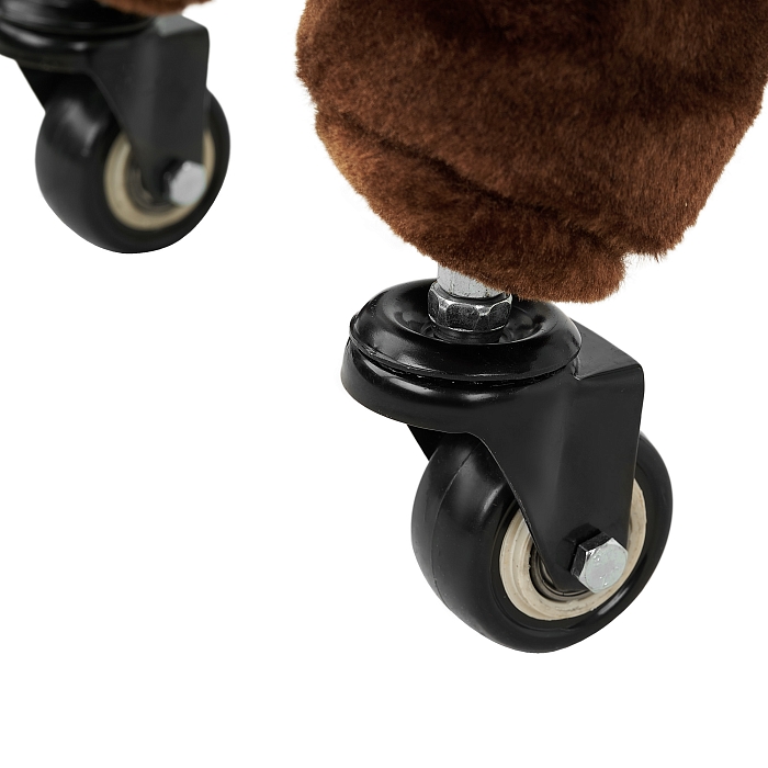 Каталка-лошадка Pituso с резиновыми колесами бежевый — фото 5