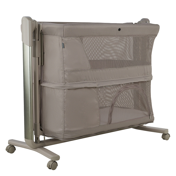 Колыбель Pituso 3 в 1 Denia на колёсах трюфель (серая рама)  — фото 9