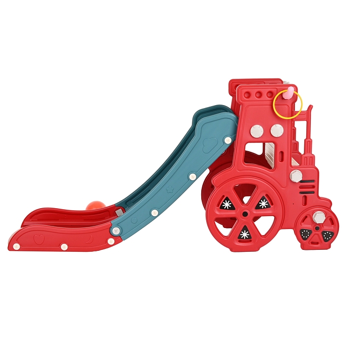 Детская горка Pituso с баскетбольным кольцом Ретро Red/Красный — фото 3