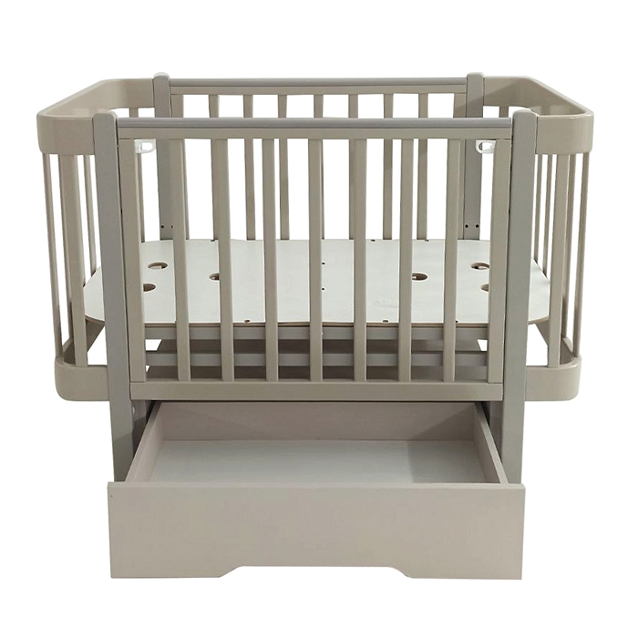 Кровать детская Pituso Olivia маятник/ящик/автостенка/колесо 120х60 см Капучино — фото 2