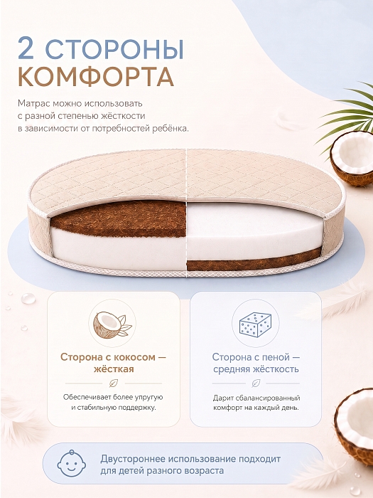 Матрас детский Pituso Кокос Стандарт П 125х75х10 см — фото 6
