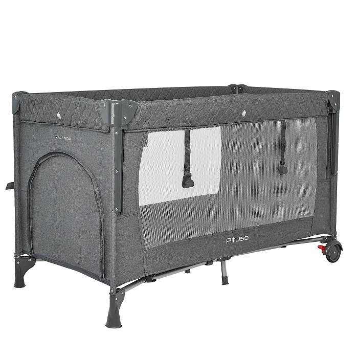 Манеж-кровать Pituso Valencia с опускающимся бортиком Серый — фото 6