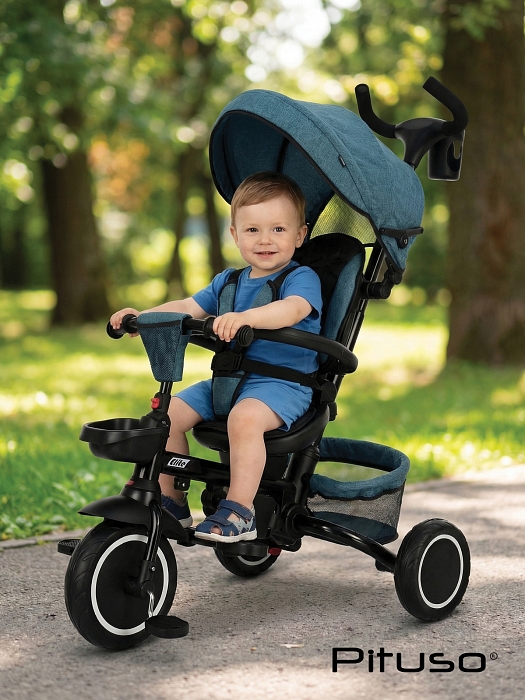 Велосипед трехколесный Pituso Elite Plus 2025 Teal Blue/Сине-зеленый — фото 2