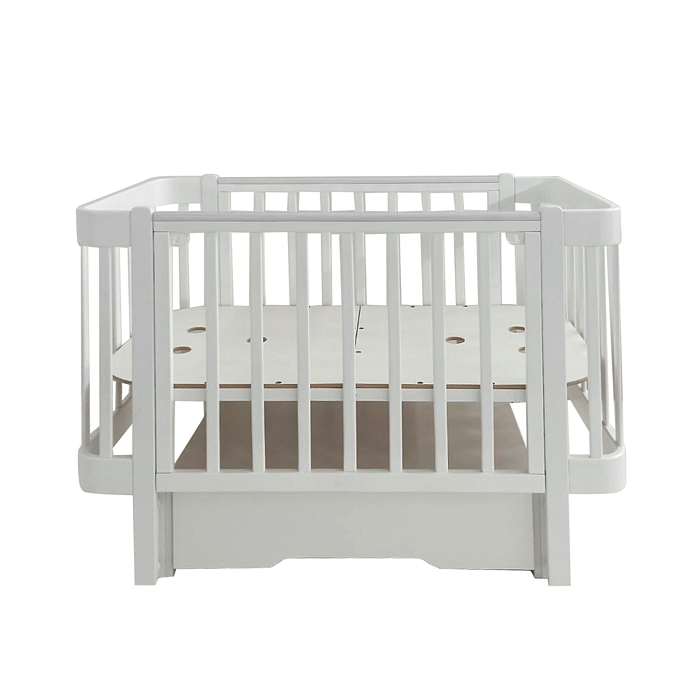 Кровать детская Pituso Olivia маятник/ящик/автостенка/колесо 120х60 см Белый-белый — фото 2