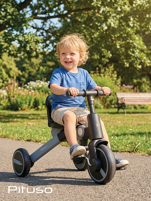 Велосипед трехколесный Pituso Leve Pro 2026 с сумкой Grey/Серый (серая рама) — фото 16