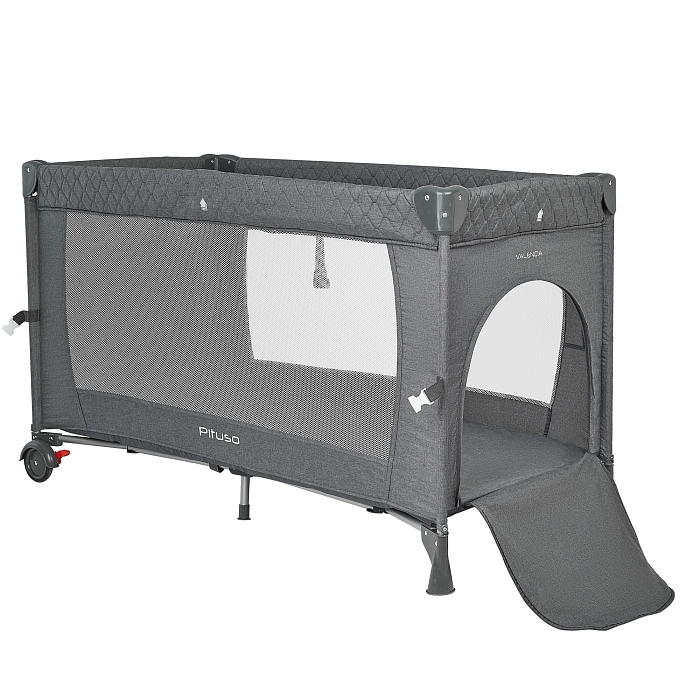 Манеж-кровать Pituso Valencia с опускающимся бортиком Серый — фото 8