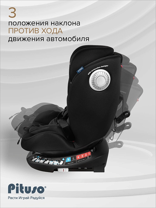 Автокресло 0-36 кг Pituso Roys+ Black, Black Inlay /Черный,Черный вкладыш — фото 9