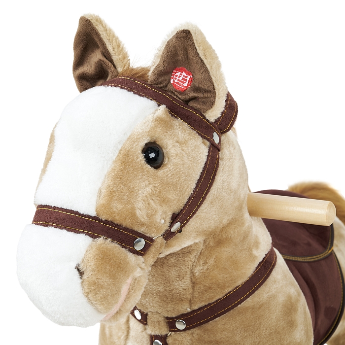 Каталка-лошадка Pituso с резиновыми колесами бежевый — фото 4